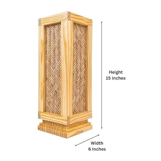 Wood Natural Bamboo Floor Lamp for Bedroom & Living Room