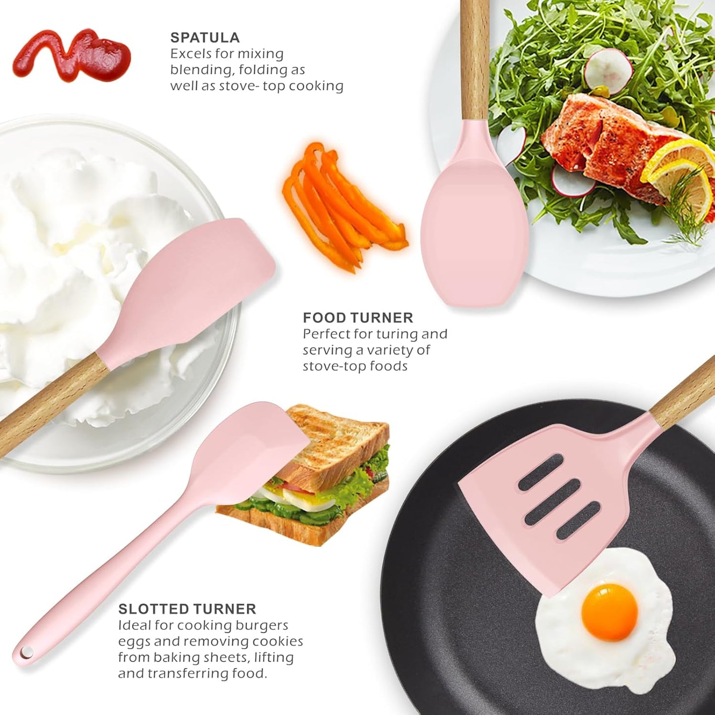 Nonstick Silicone Utensils Set (Premium Quality) TheWhiteParrot™