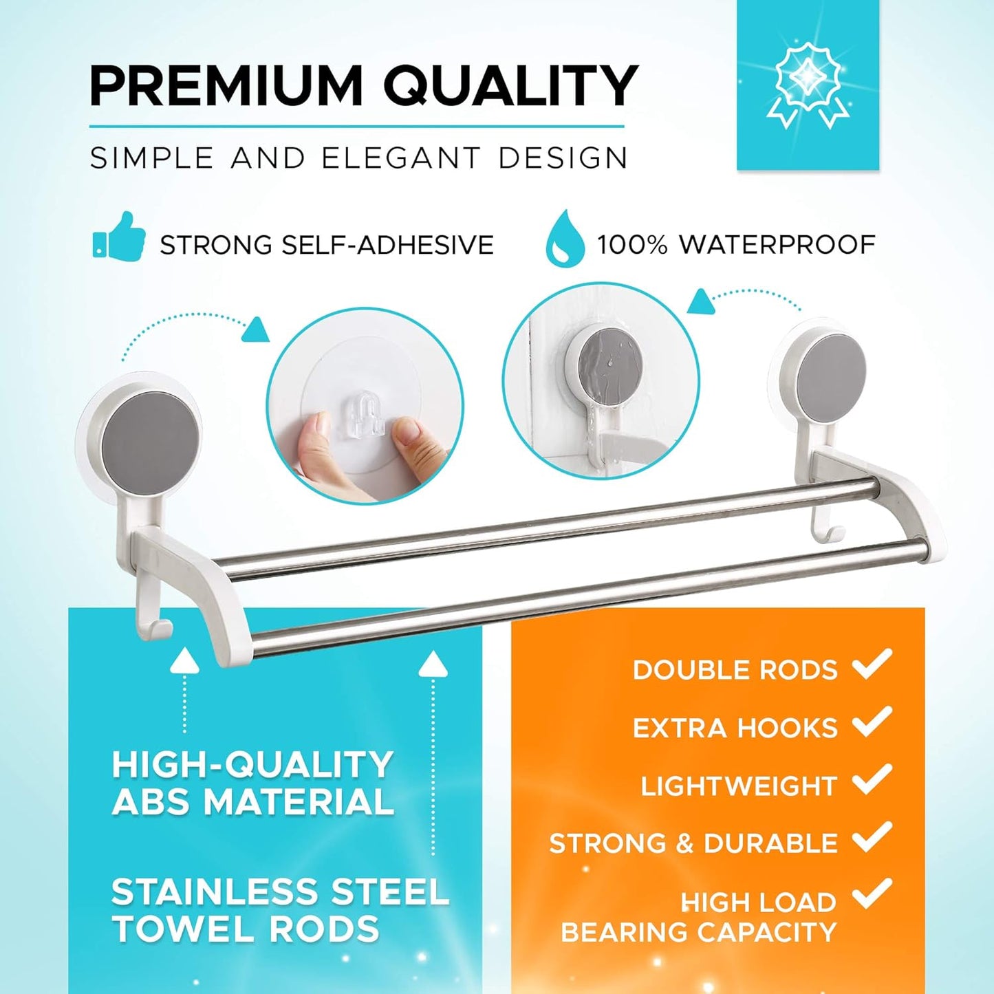 Self Adhesive Towel Holder (Premium Quality) TheWhiteParrot™