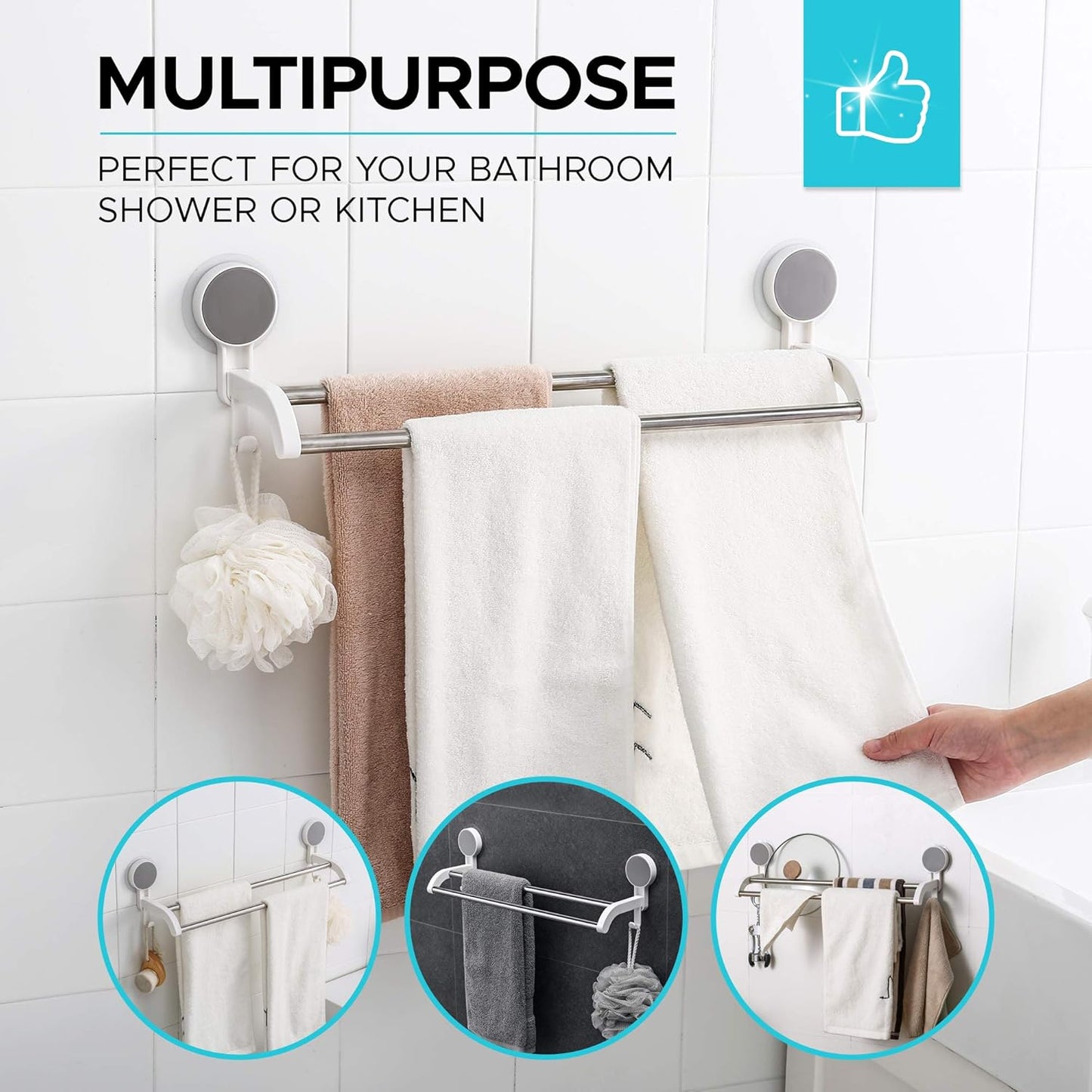 Self Adhesive Towel Holder (Premium Quality) TheWhiteParrot™