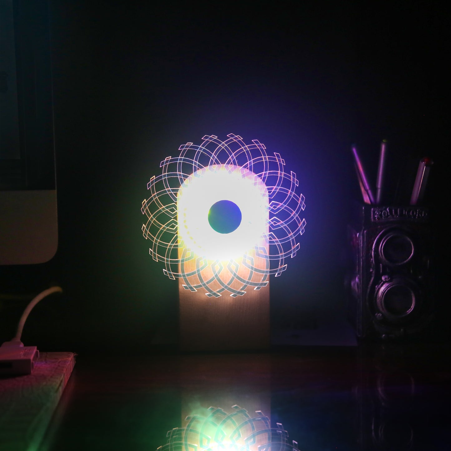 Infinity Kinetic Rotating Led Night Lamp (Premium Quality) By TheWhiteParrot™