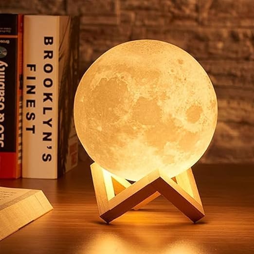 3D 7 Color Changing Moon Night Rechargeable Night lamp